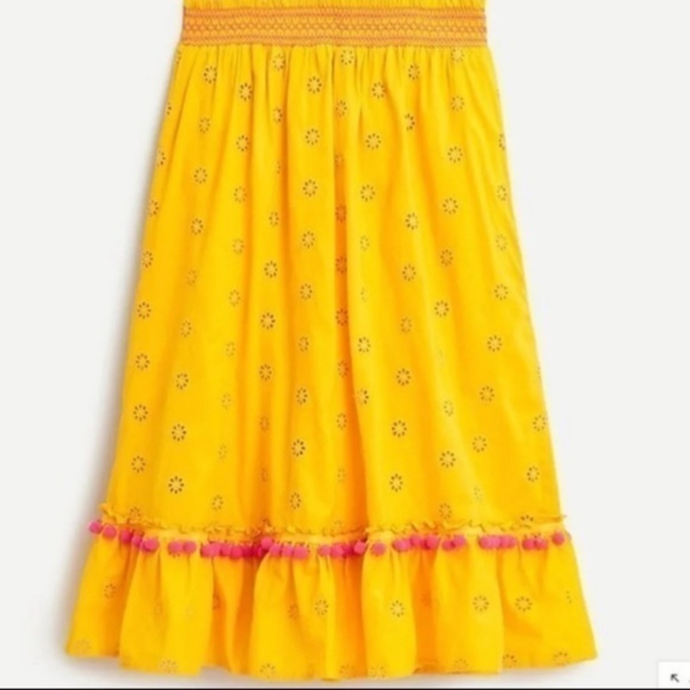 J crew eyelet Pom Pom skirt